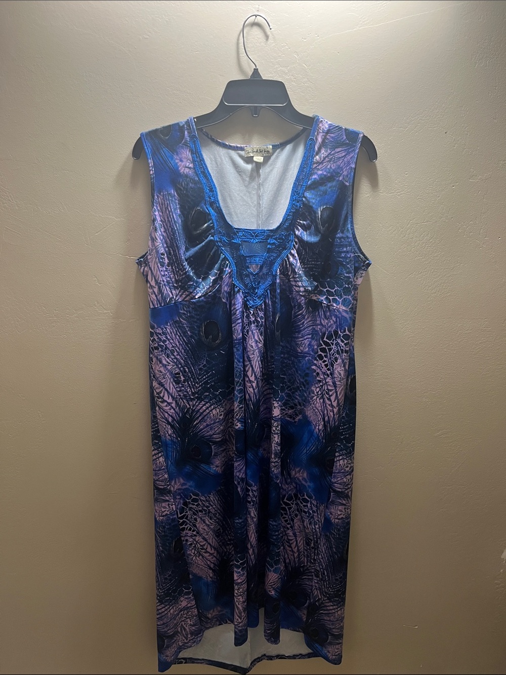 live and let live Blue and Purple Sleeveless Maxi Dress